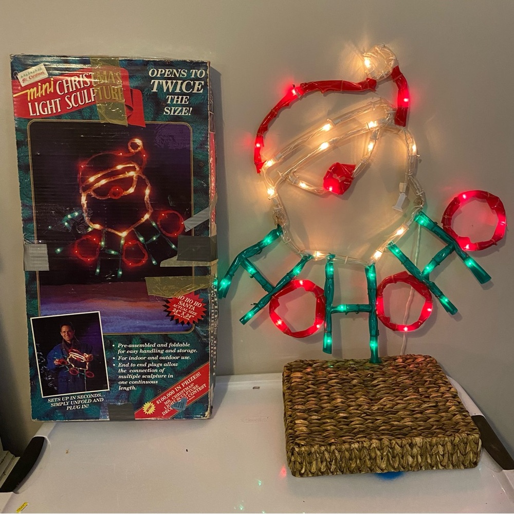 Vintage Mr Christmas Ho Ho Ho Santa Claus Light Sculpture